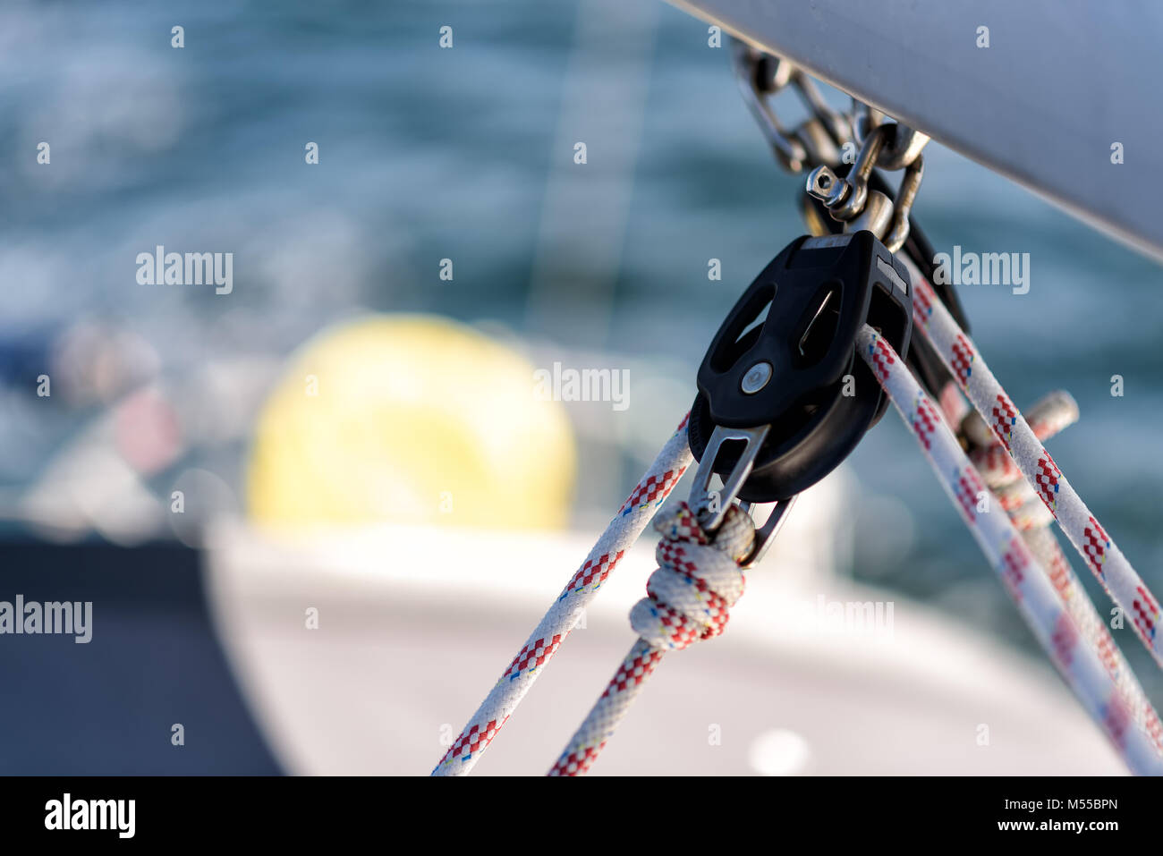 lines on a sailing yacht Stock Photo Alamy