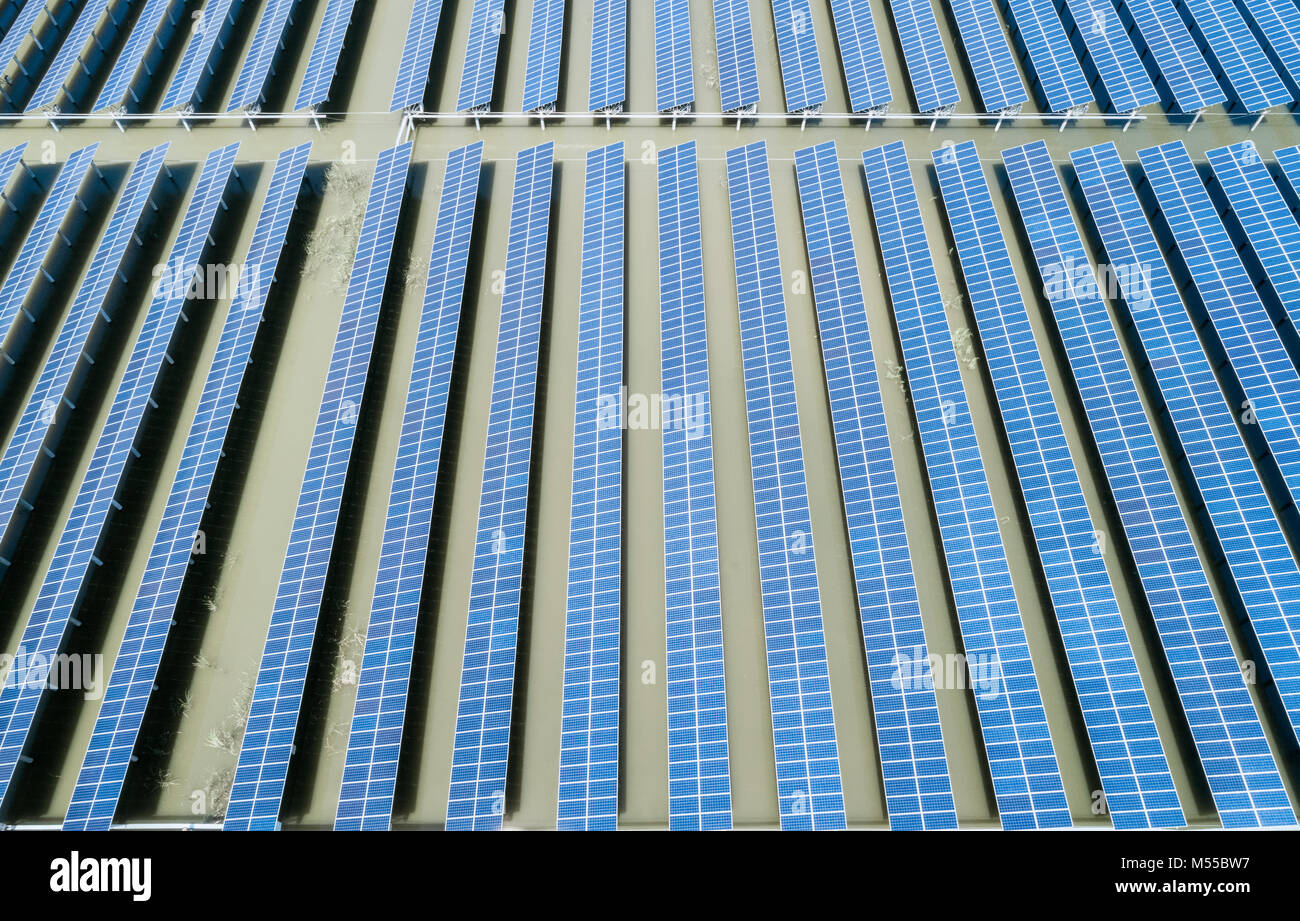 photovoltaic generation on pond Stock Photo