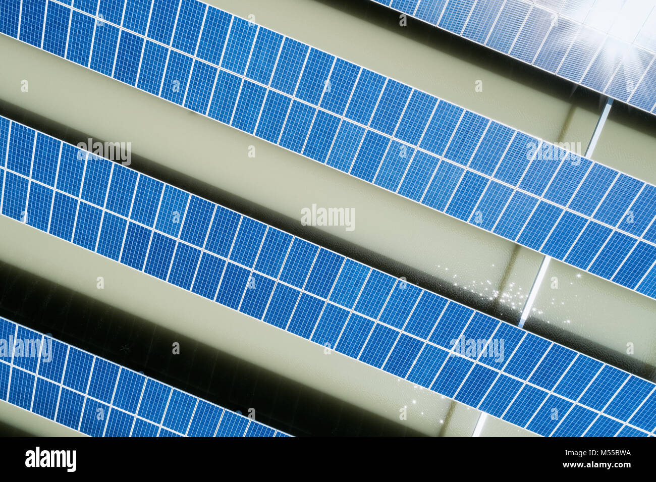 solar panel on the surface of water Stock Photo