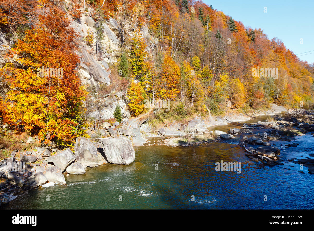 Prut River, Yaremche, Ukraine. Stock Photo
