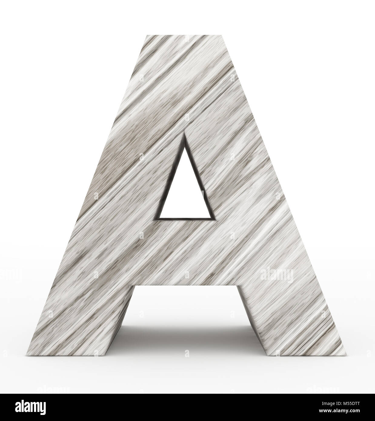 letter A 3d wooden isolated on white - 3d rendering Stock Photo - Alamy