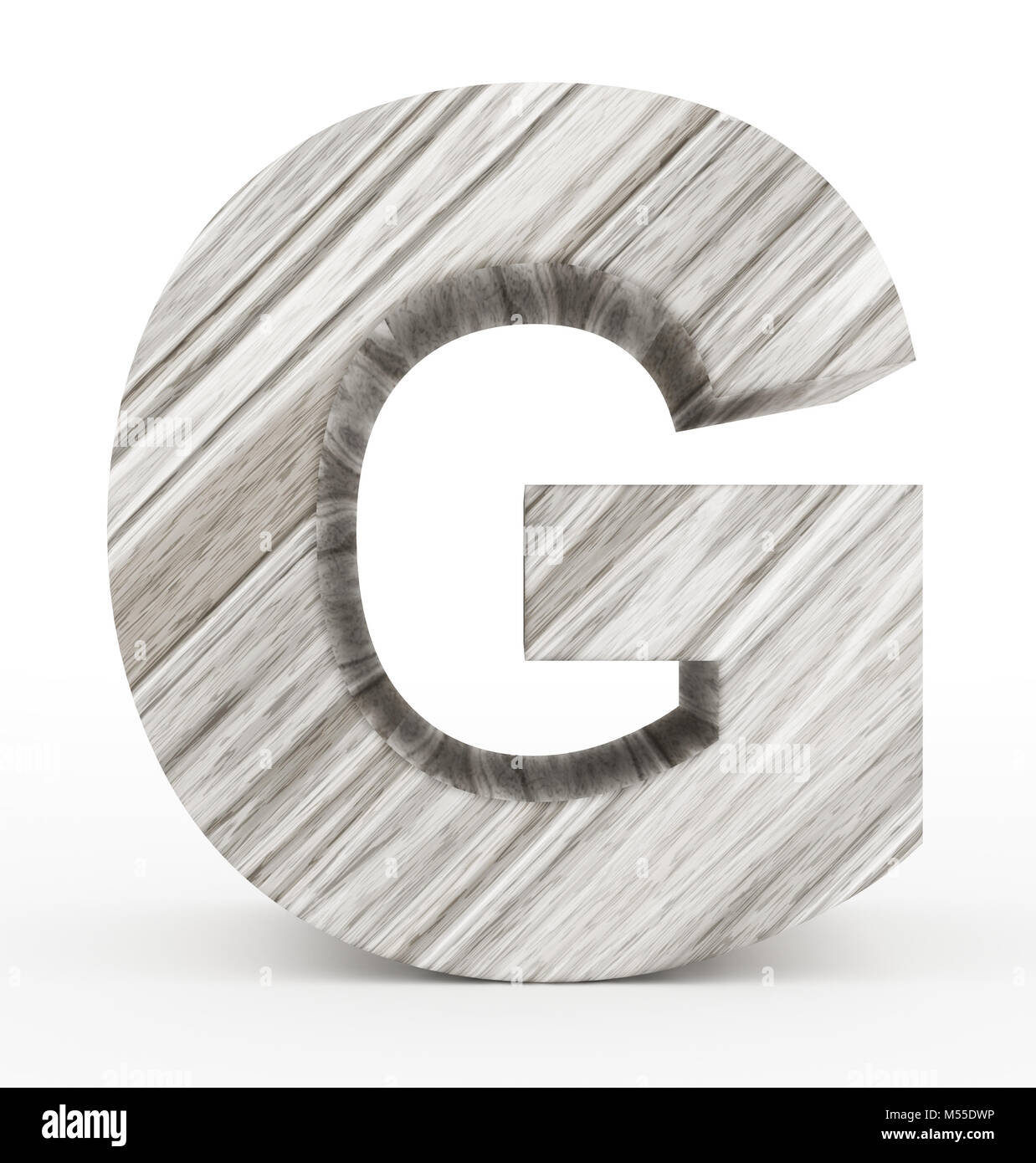 letter G 3d wooden isolated on white - 3d rendering Stock Photo - Alamy