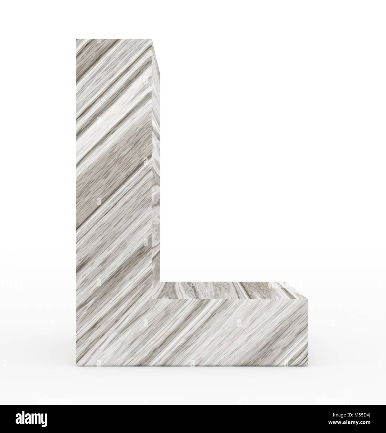 letter L 3d wooden isolated on white - 3d rendering Stock Photo - Alamy