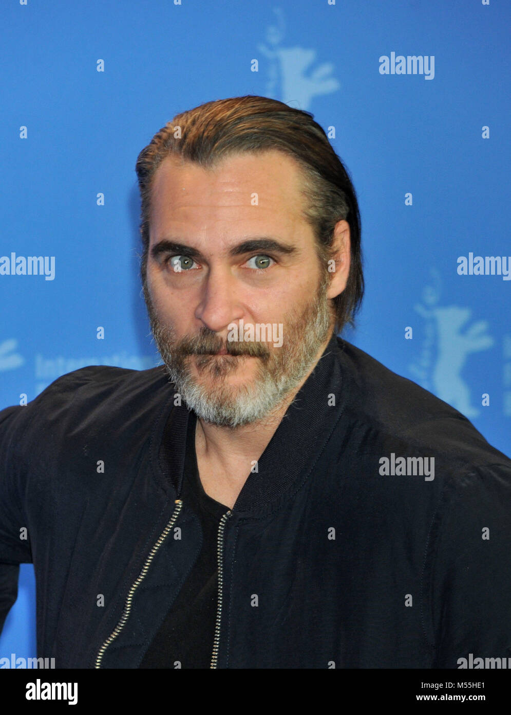 Berlin, Germany 20th Feb, 2018. 68th Berlin International Film Festival. Festival Internazionale del Cinema di Berlino 2018. Photocall film 'Don't worry he won't go far by foot'. Pictured: Joaquim Phoenix Credit: Independent Photo Agency/Alamy Live News Stock Photo