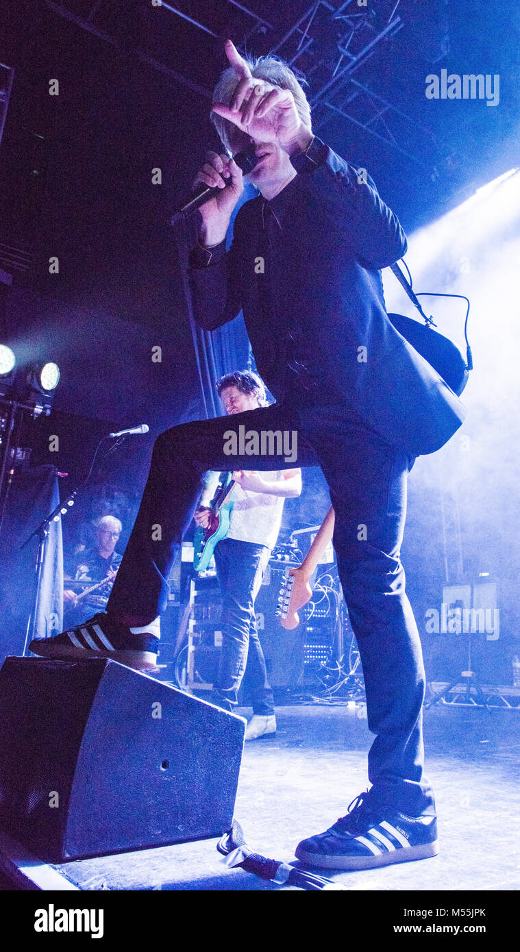Alex Kapranos Lead Singer Of The Band Franz Ferdinand Performing Live O2 Academy Leeds England 19 February 2018 Stock Photo Alamy