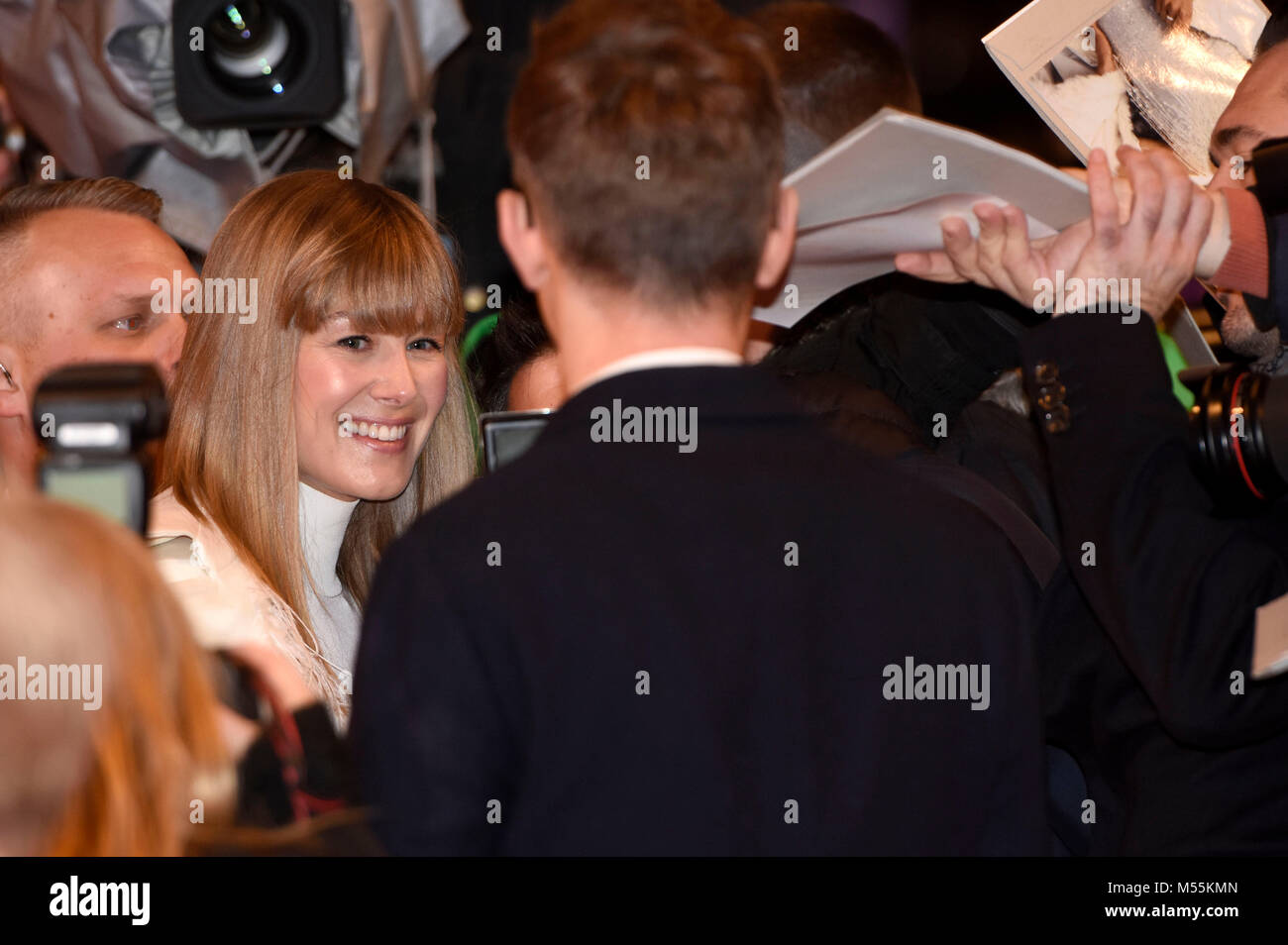 Berlin, Germany. 19th February, 2018. Rosamund Pike attending the '7