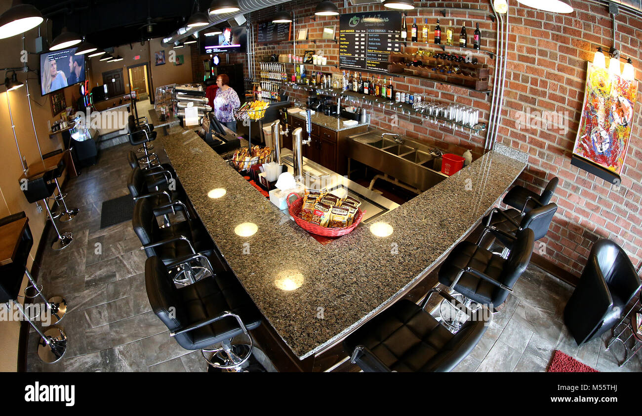 East Moline, Iowa, USA. 15th Feb, 2018. The Jaded Java is a new coffee