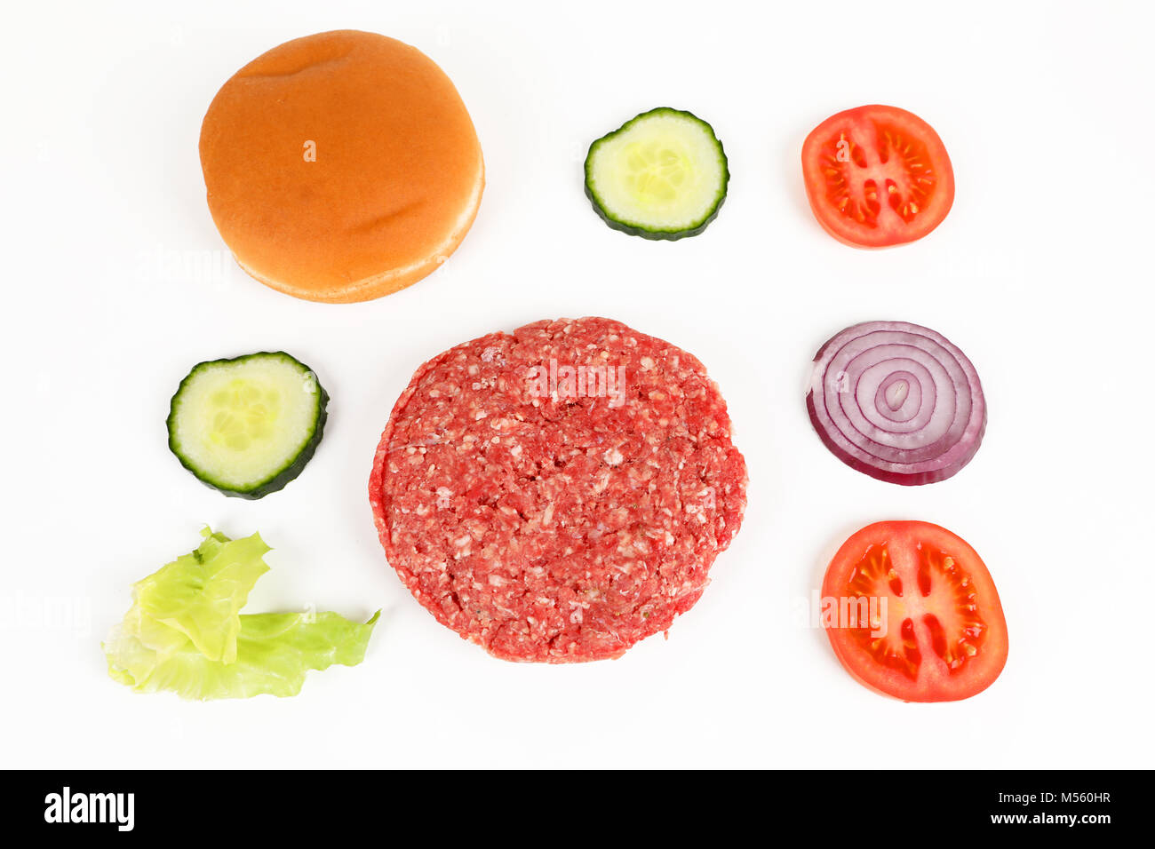 ingredients for a hamburger Stock Photo Alamy