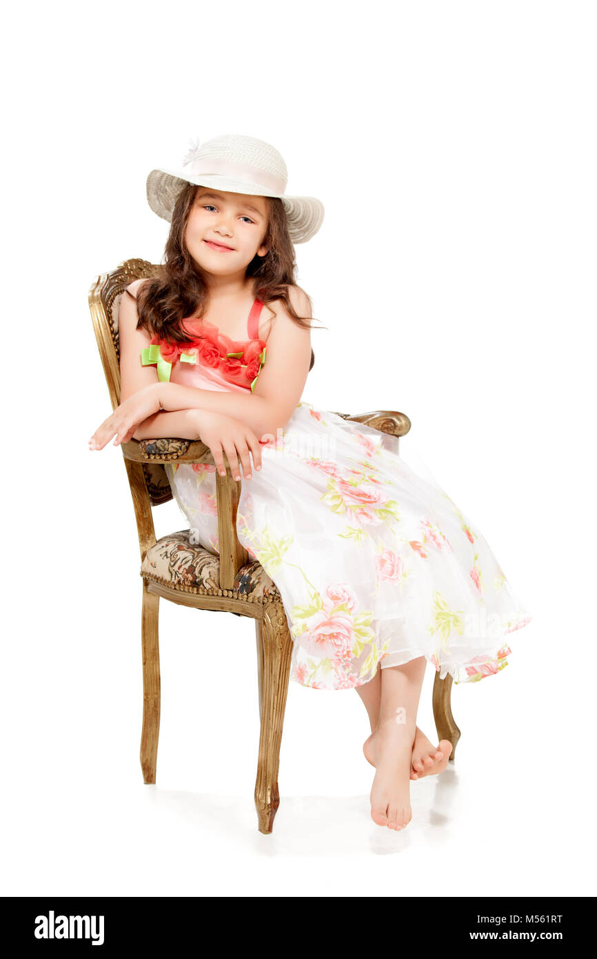 Portrait of cute smiling little girl Stock Photo