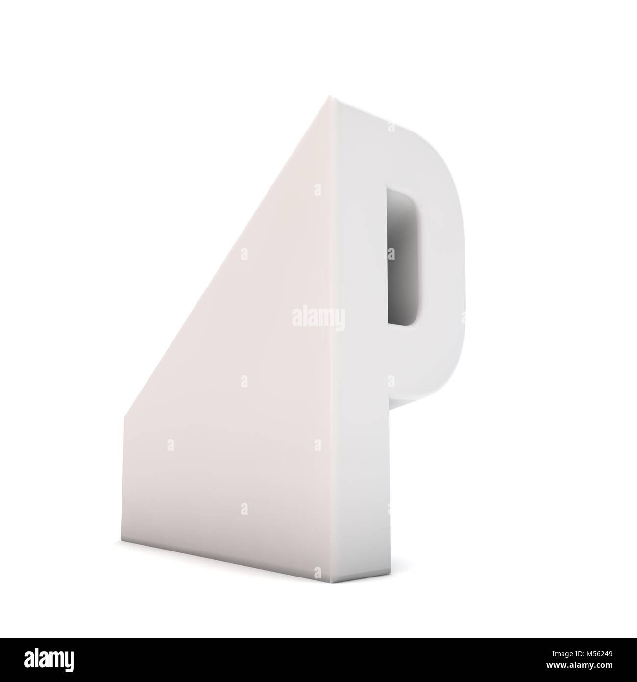 Letter P sloping perspective font. 3D Rendering Stock Photo - Alamy