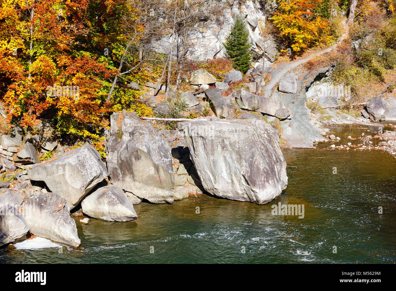 Prut River, Yaremche, Ukraine. Stock Photo