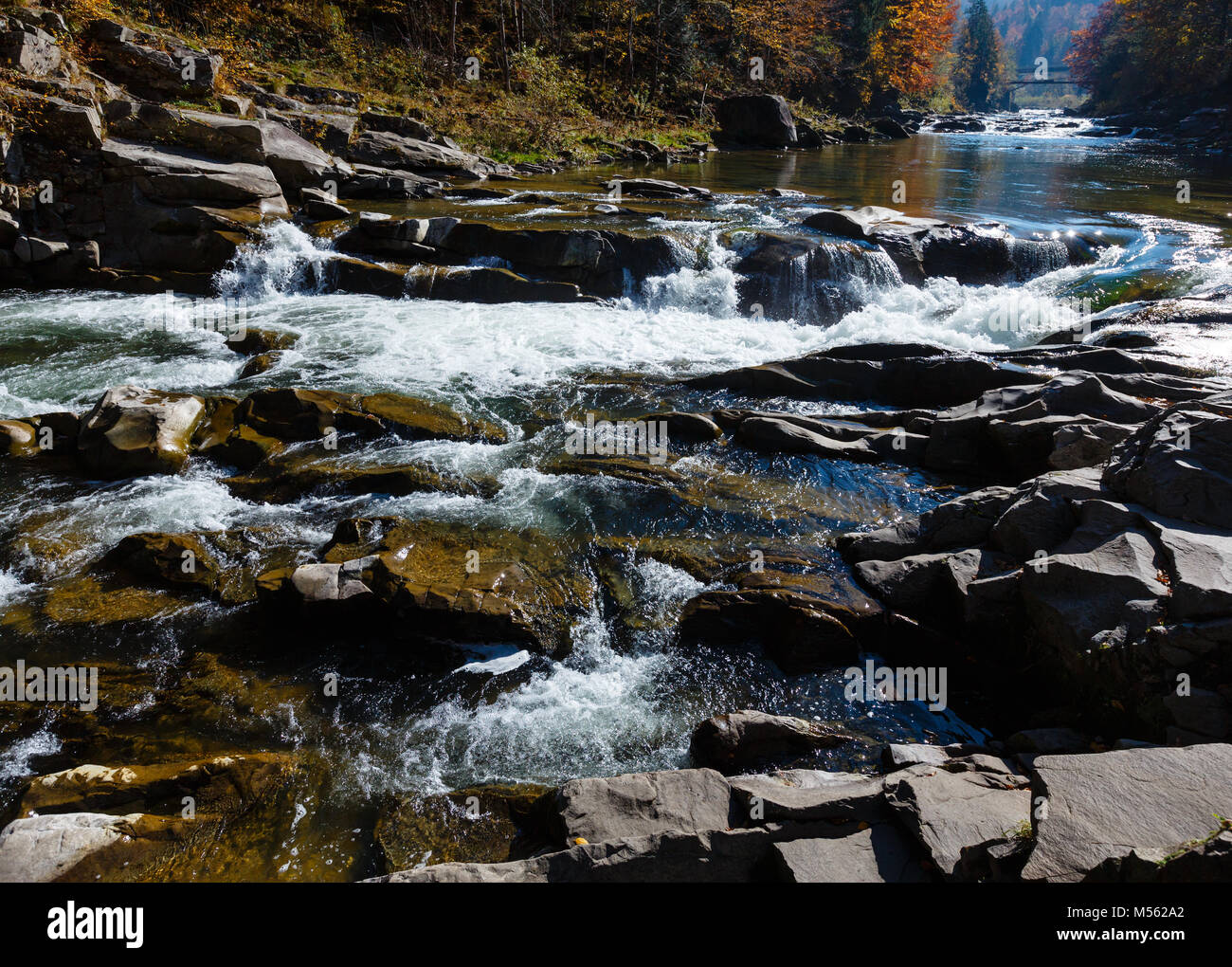 Prut River, Yaremche, Ukraine. Stock Photo