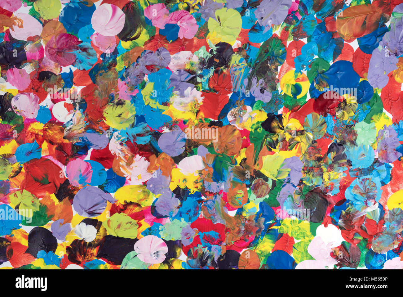 multicolor stained background made with paintbrush Stock Photo