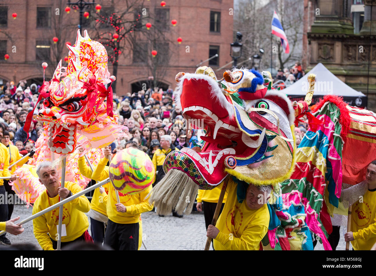 Chinese New Year 2018 celebrations in Manchester - The Year of the Dog. Stock Photo