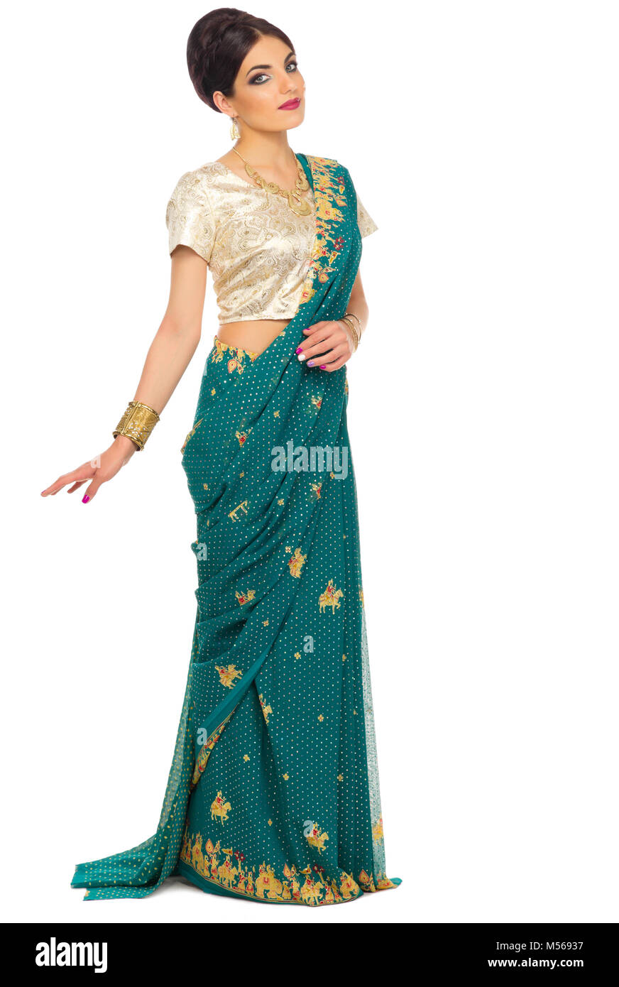 Young indian woman isolated on white Stock Photo - Alamy