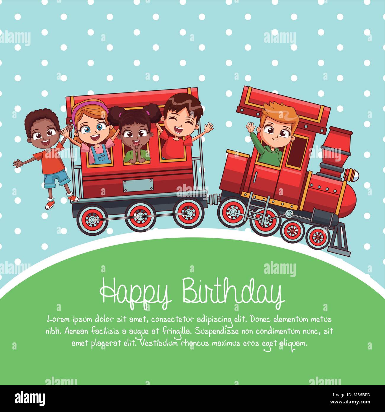 Happy birthday train cartoon Stock Vector Image & Art - Alamy