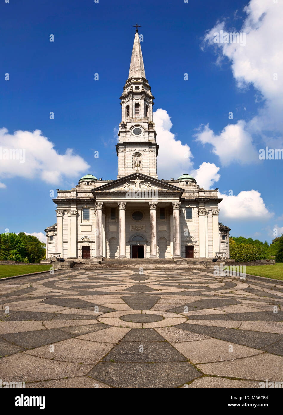 The Cathedral of Saint Patrick and Saint Felim, also known as Cavan Cathedral, was completed in 1942. The Roman Catholic cathedral is located in Cavan Stock Photo