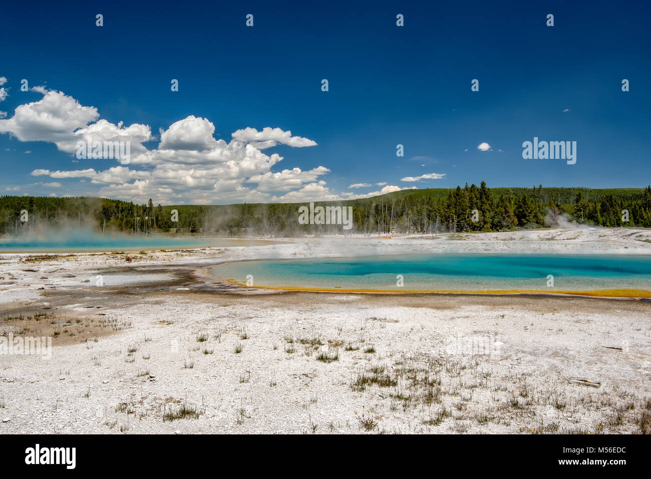 Hot thermal spring in Yellowstone Stock Photo