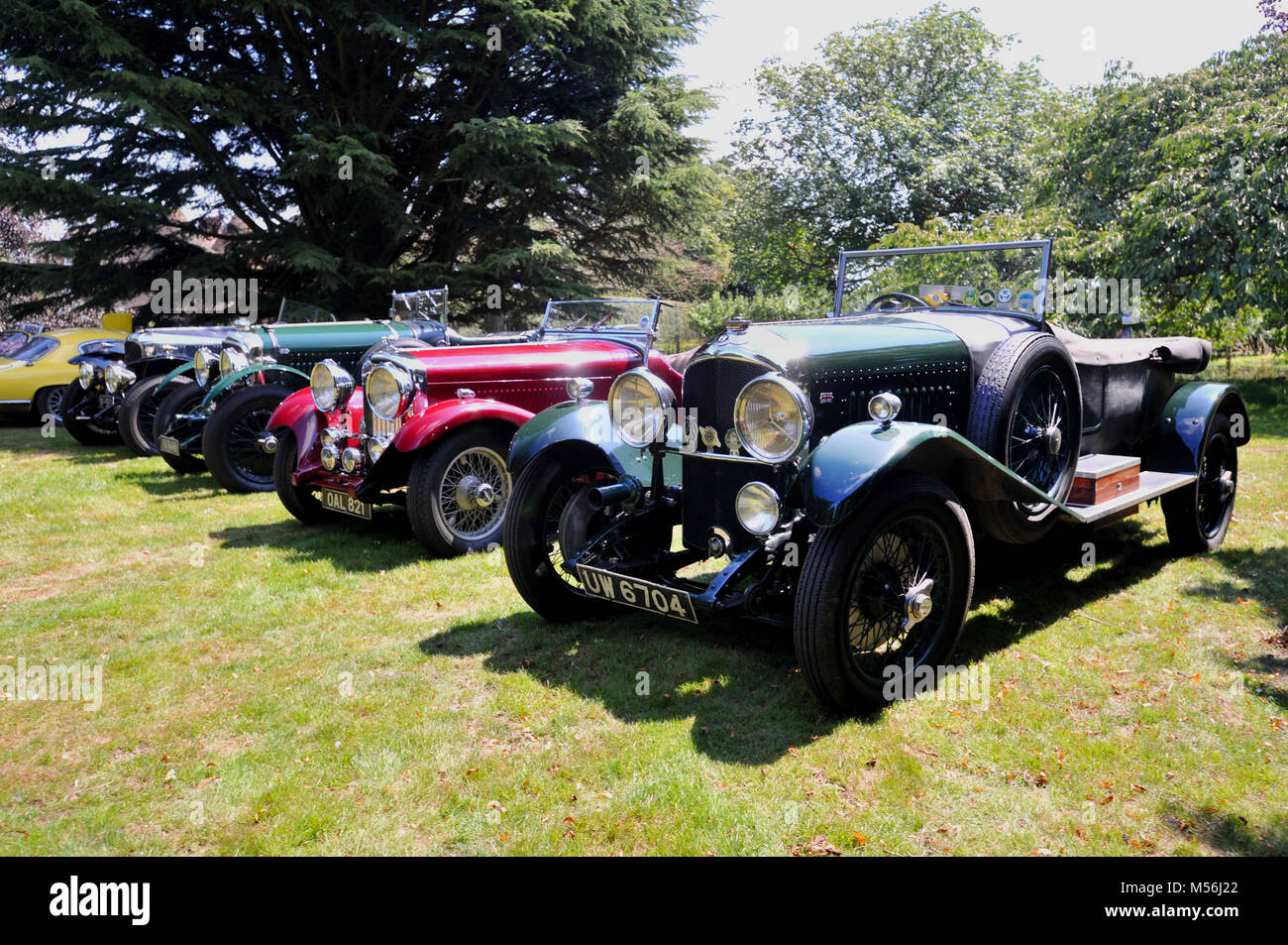 Pre war Bentley classic cars at a show in England Stock Photo