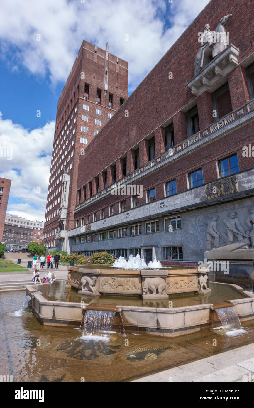 Oslo City Hall, designed by architects Arnstein Arneberg and Magnus