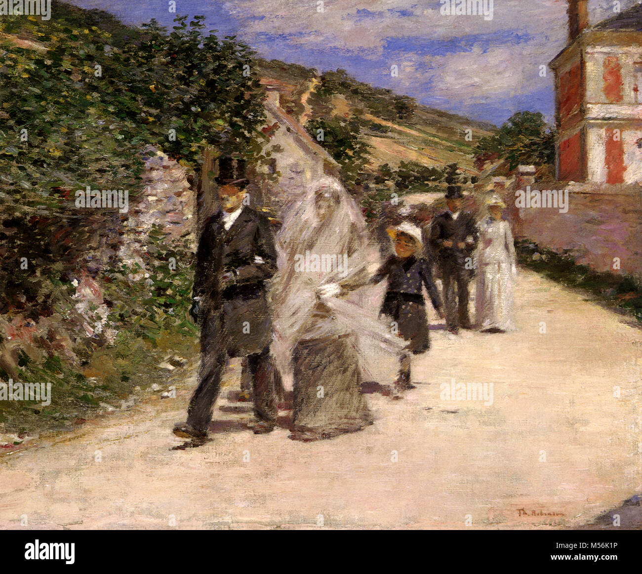 WEDDING PROCESSION BRIDE GROOM & CUPID CLASSIC PAINTING ART REAL CANVAS PRINT 