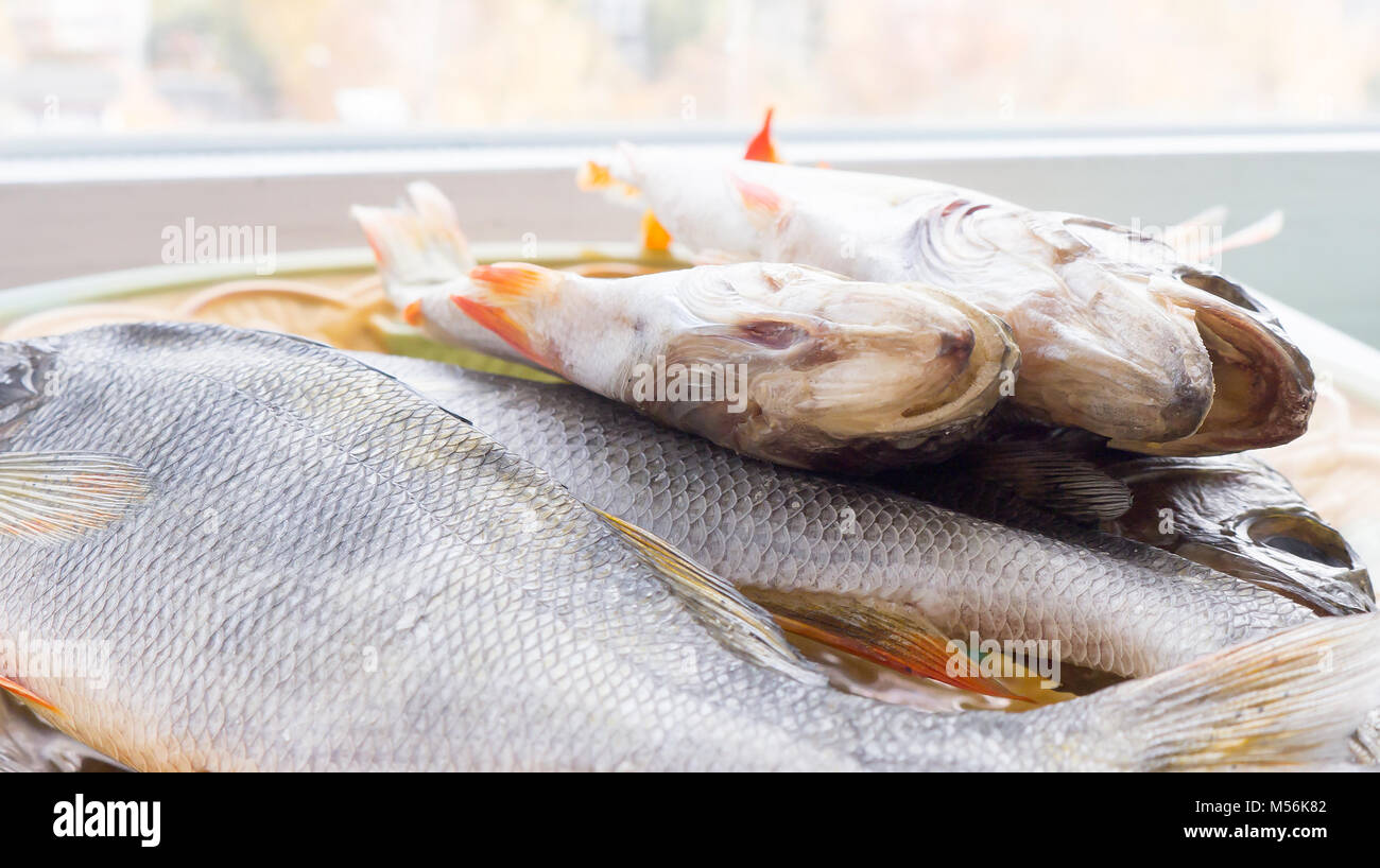 The Dried Fish Perch background Stock Photo - Alamy