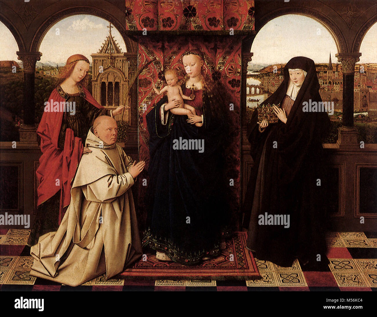 Virgin and Child with Saints and a Donor Stock Photo