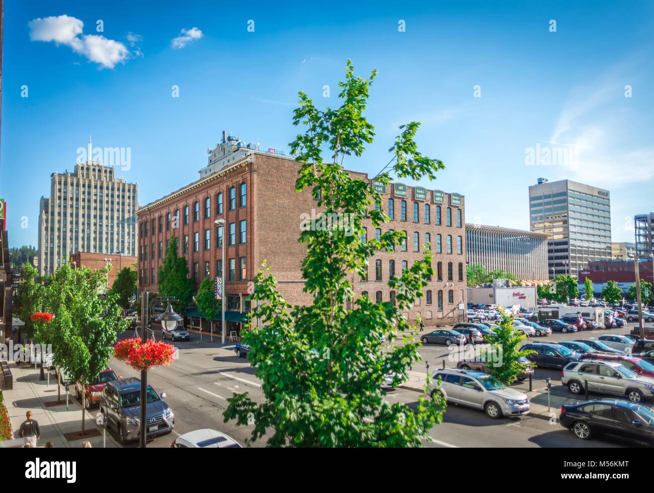 spokane washington city skyline and streets Stock Photo Alamy