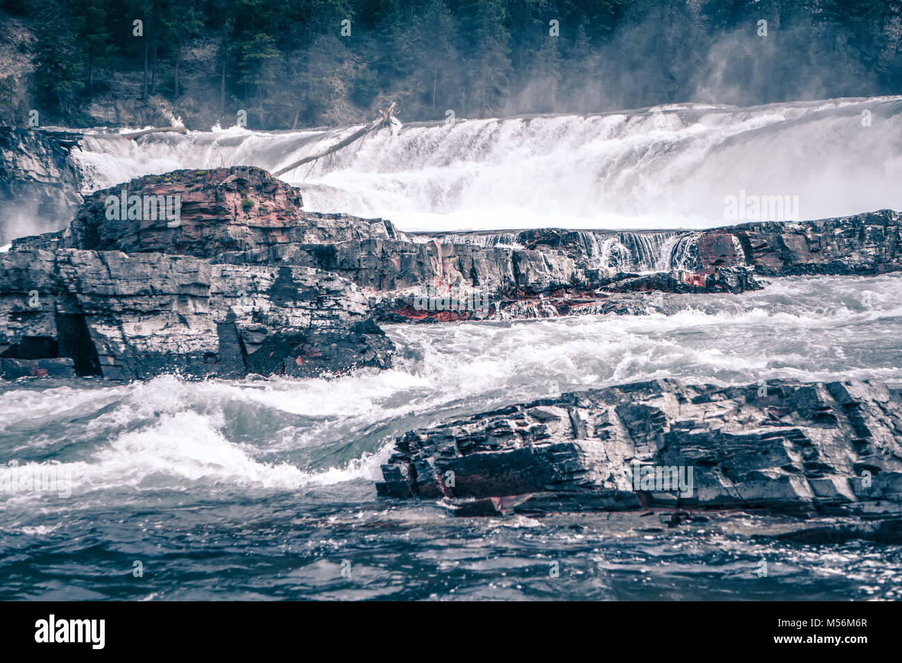 kootenai river water falls in montana mountains Stock Photo - Alamy