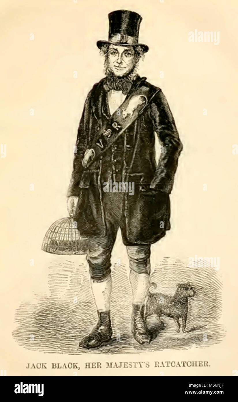 A 'true to life' portrait of Jack Black the Royal rat-catcher and mole destroyer to Queen Victoria (also a  prolific terrier dog breeder, bird seller, supplier of aquarium goods)) Stock Photo
