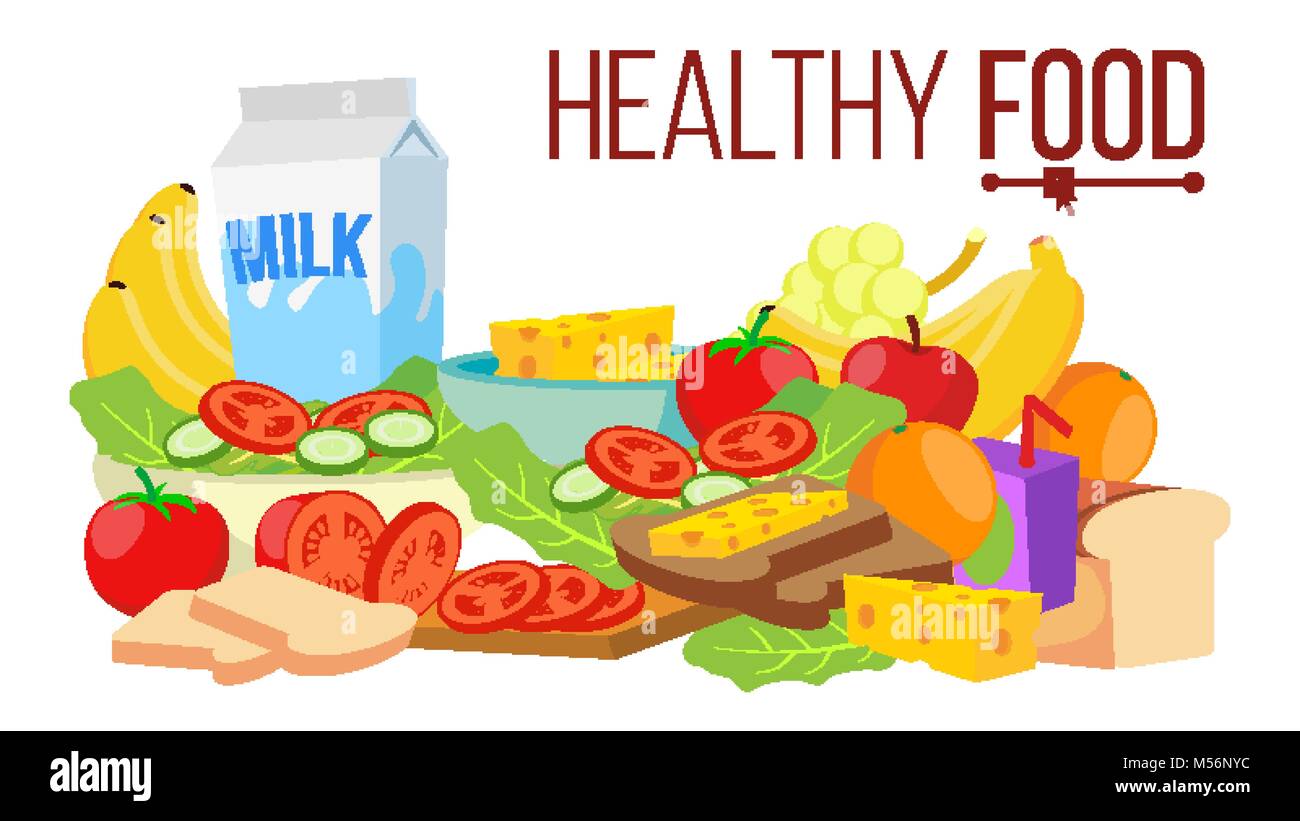 Healthy Food Vector. Help Health-Care. Healthy Eating Concept. Health  Benefits. Isolated Flat Cartoon Illustration Stock Vector Image & Art -  Alamy