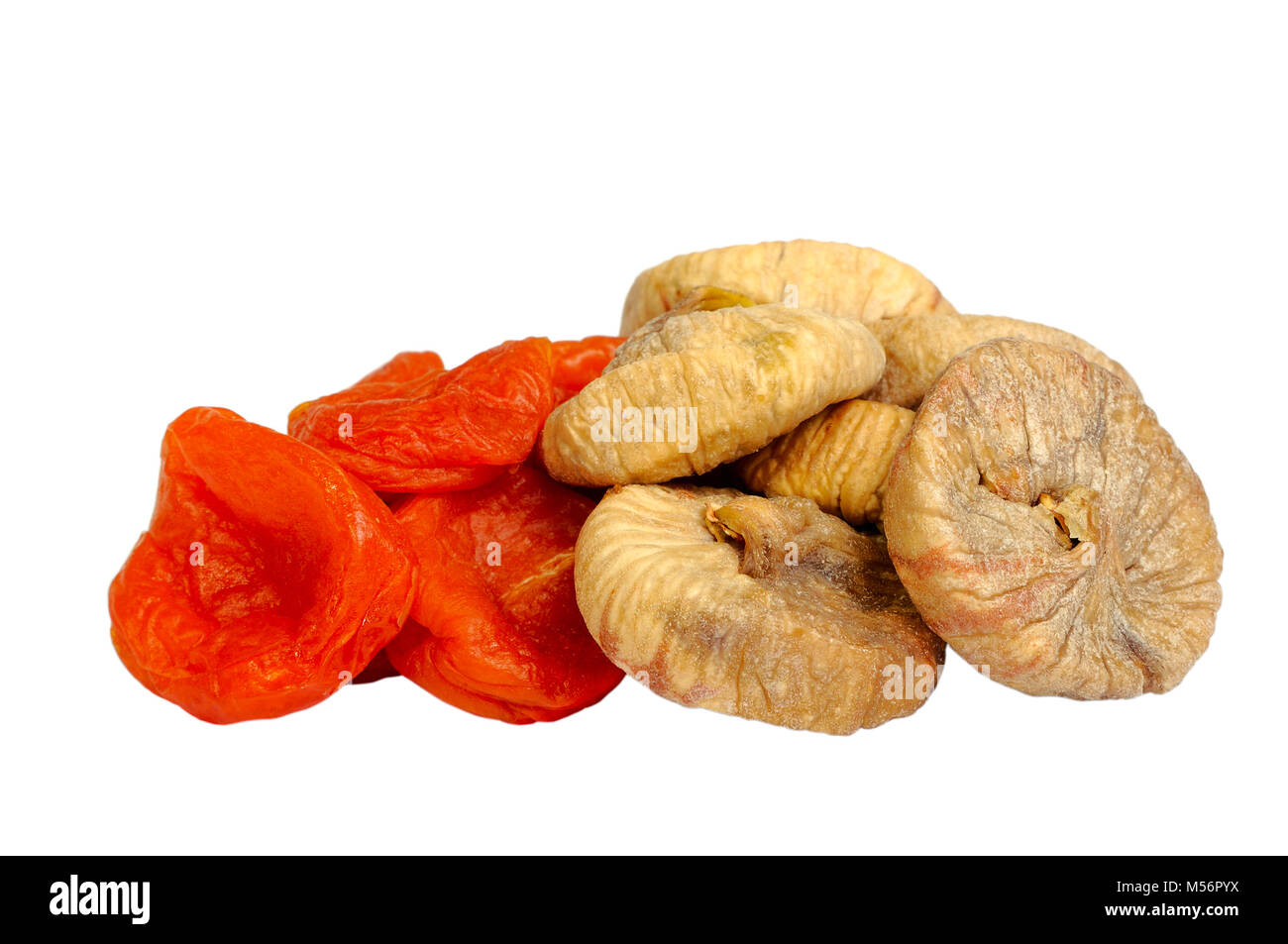Dried figs and apricots isolated on white Stock Photo - Alamy