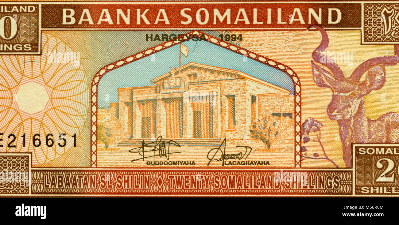 Somaliland Twenty 20 Shilling Bank Note Stock Photo