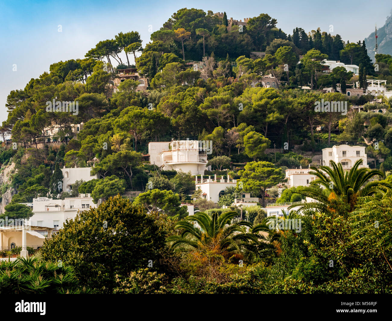 Hillside houses and villas, Capri, Italy. Stock Photo