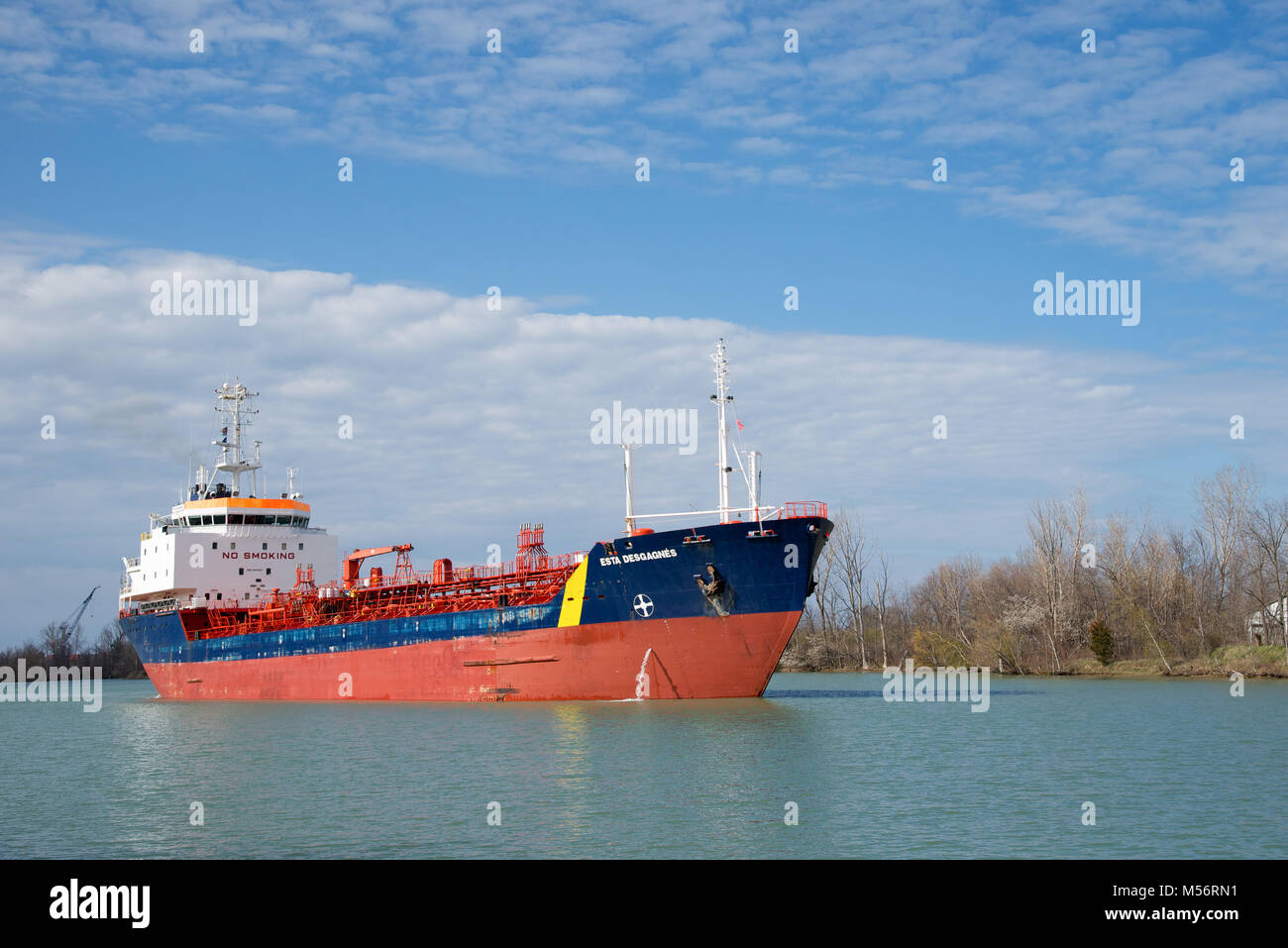 The Esta Desgagnes Oil/Chemical Tanker passing through the Welland Canal Stock Photo