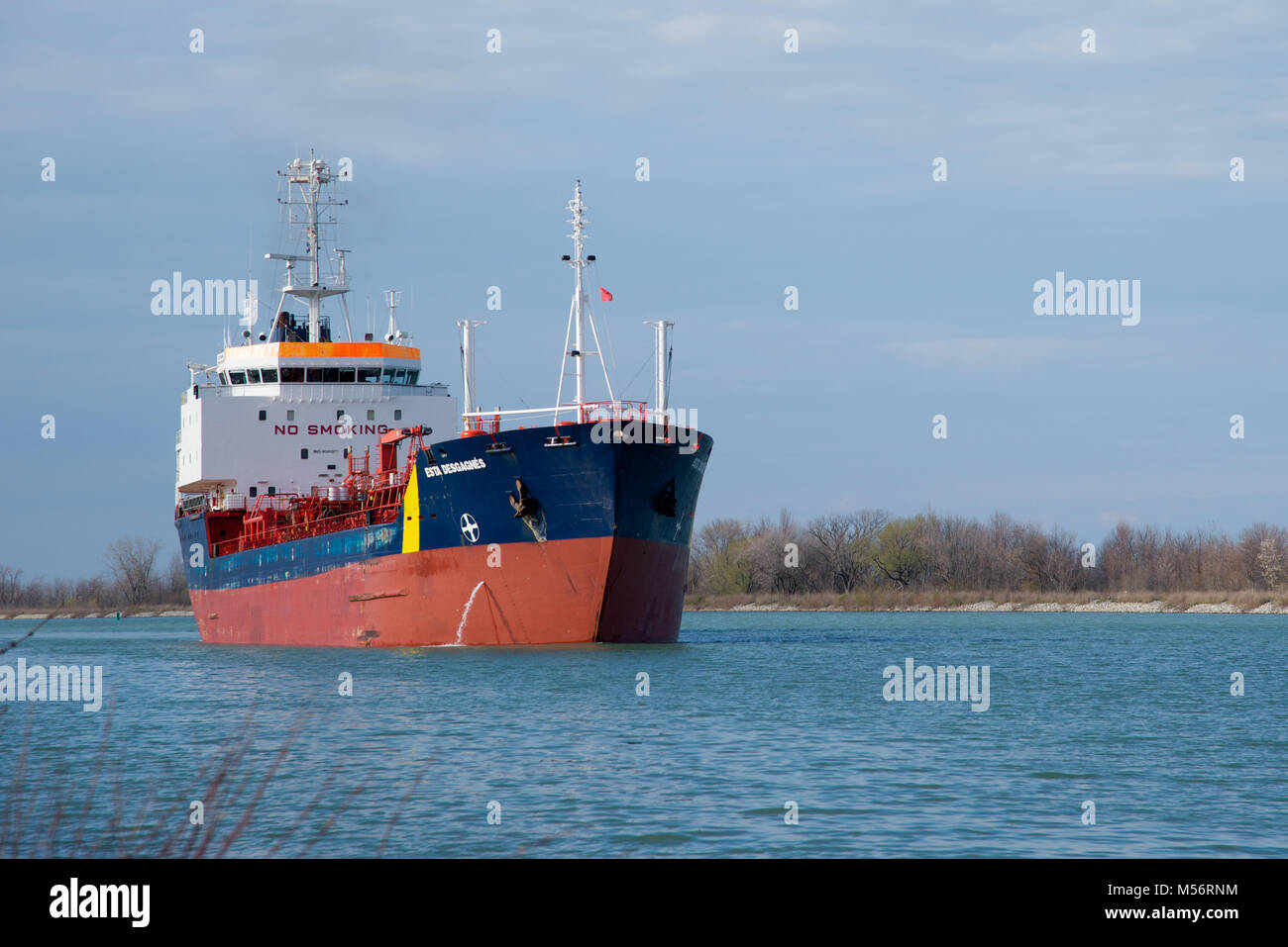 The Esta Desgagnes Oil/Chemical Tanker passing through the Welland Canal Stock Photo