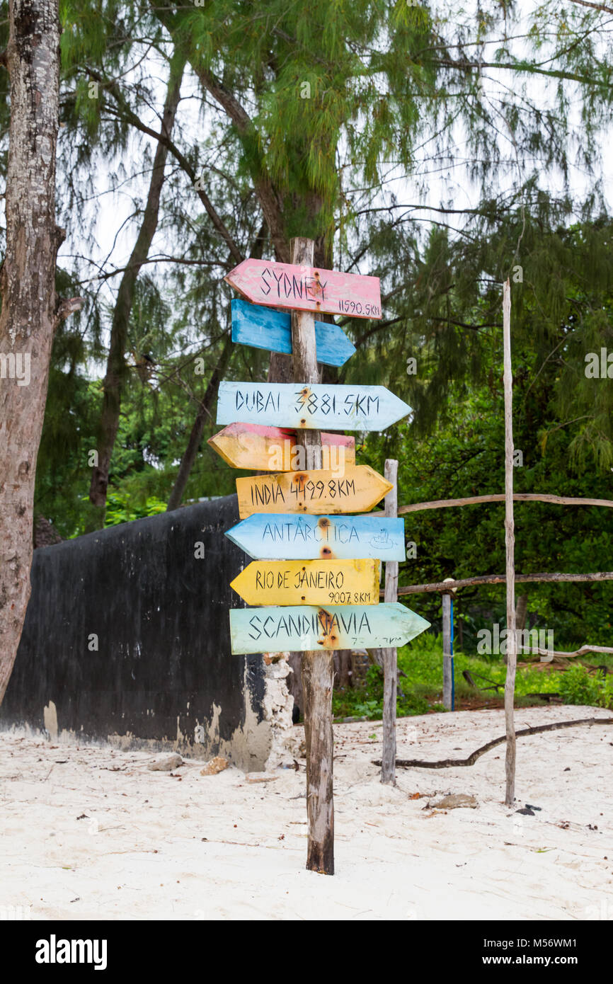 Distance Between India And Tanzania Zanzibar, Tanzania - January 05: Wooden Sign With Distance In Kilomeaters To  Different Major Cities Around The World, On Paje Beach, Zanzibar, Tanzani  Stock Photo - Alamy