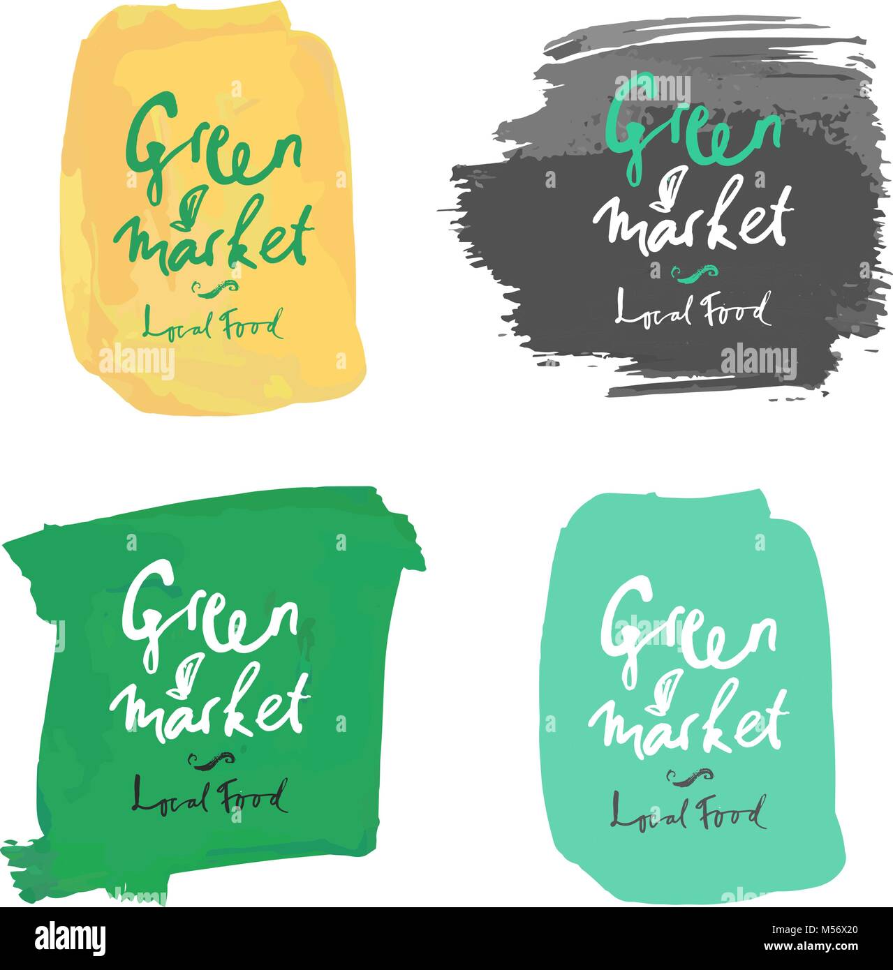 Vector green local market label Stock Vector