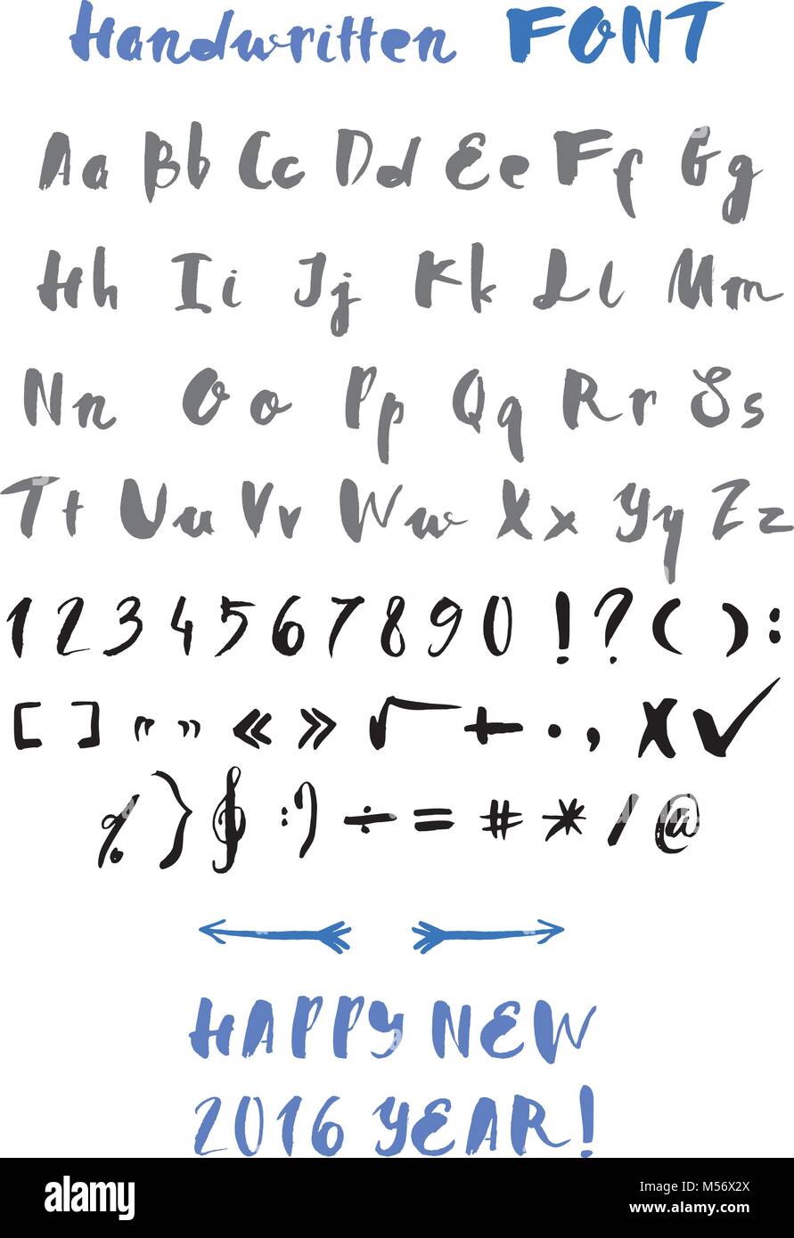 Complete Set of Armenian Alphabet Uppercase Handwriting Font 