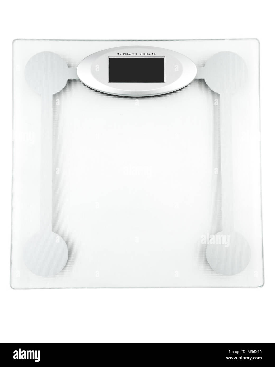 Glass weight scale isolated on white background Stock Photo Alamy