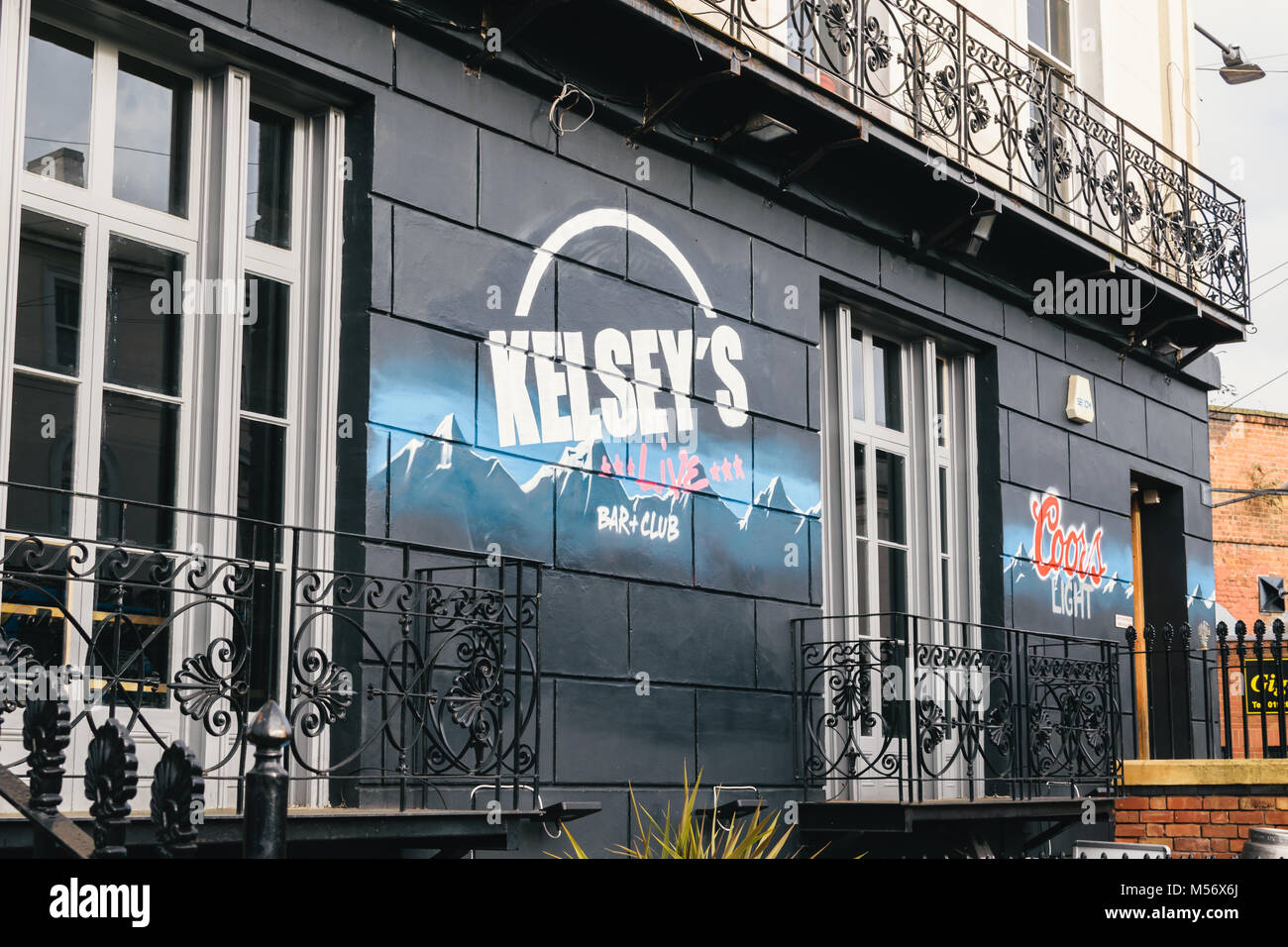 Mural, Kelsey’s Bar, Leamington Spa, UK, popular with University of Warwick students Stock Photo