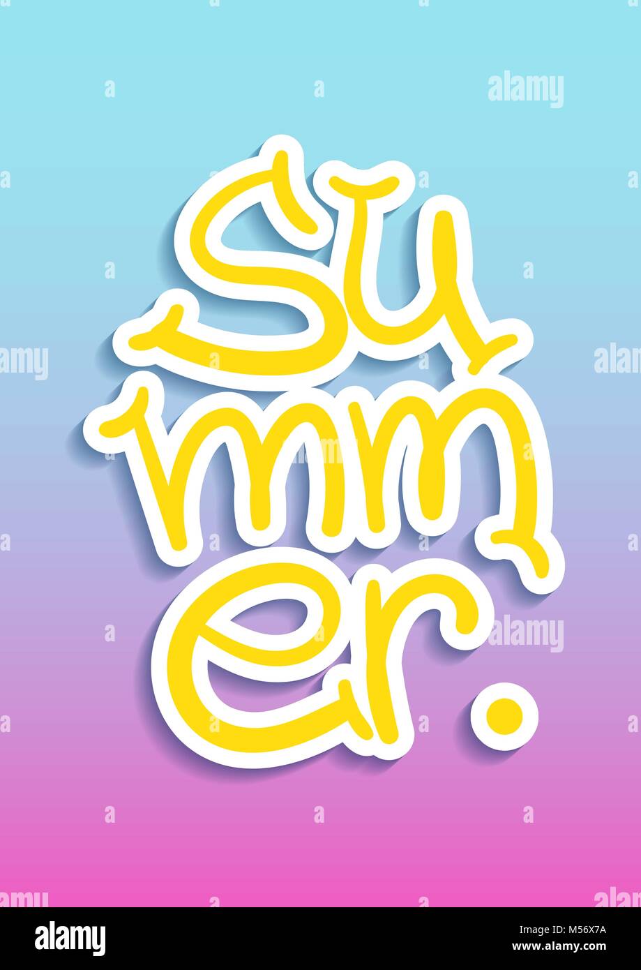 Summer lettering postcard Stock Vector