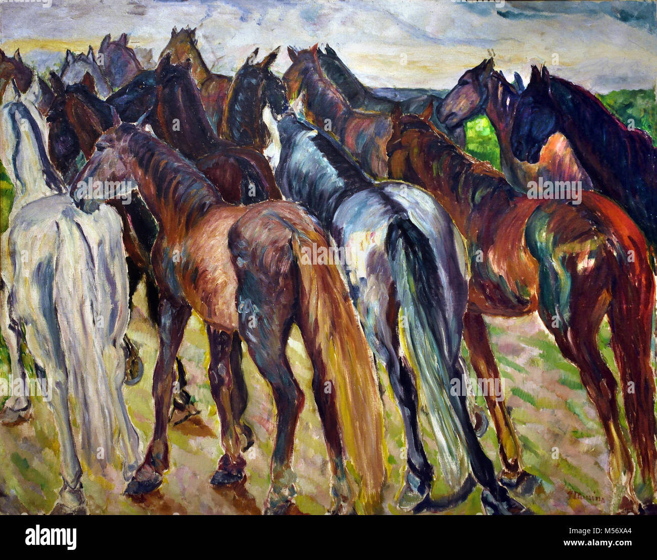 Colts in the Country 1912 Iturrino González, Francisco (Santander, Cantabria, 1864 -  Cagnes-sur-Mer, Francia, 1924) 20th, century, Spain, Spanish, Stock Photo