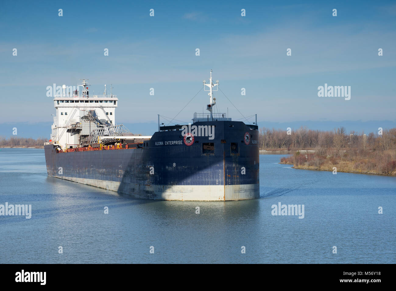 Algoma Enterprise Lake Freighter passing through the Welland Canal