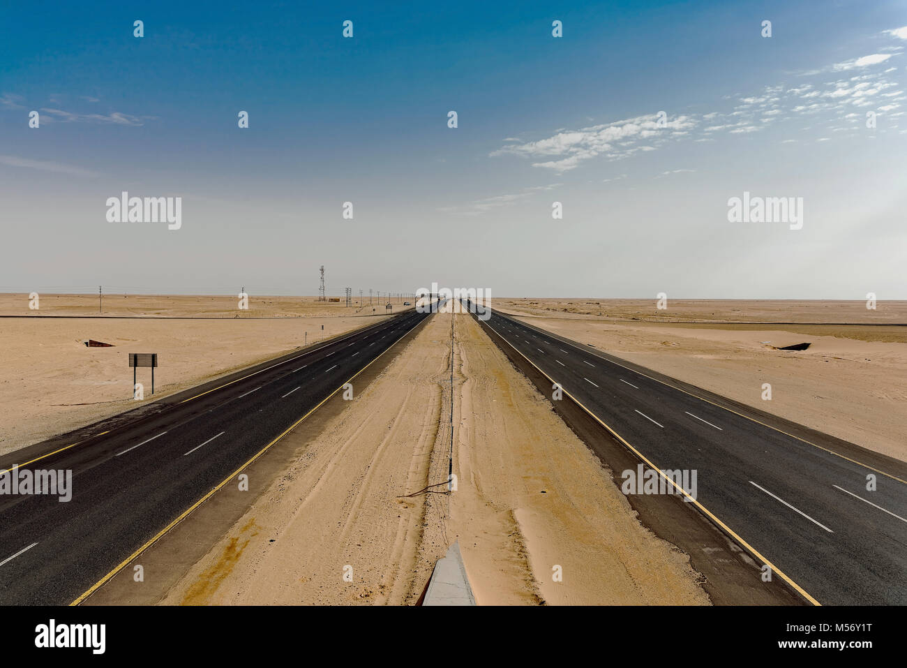 Looking West and East on the highway from Taif to Riyadh. Taken from an ...