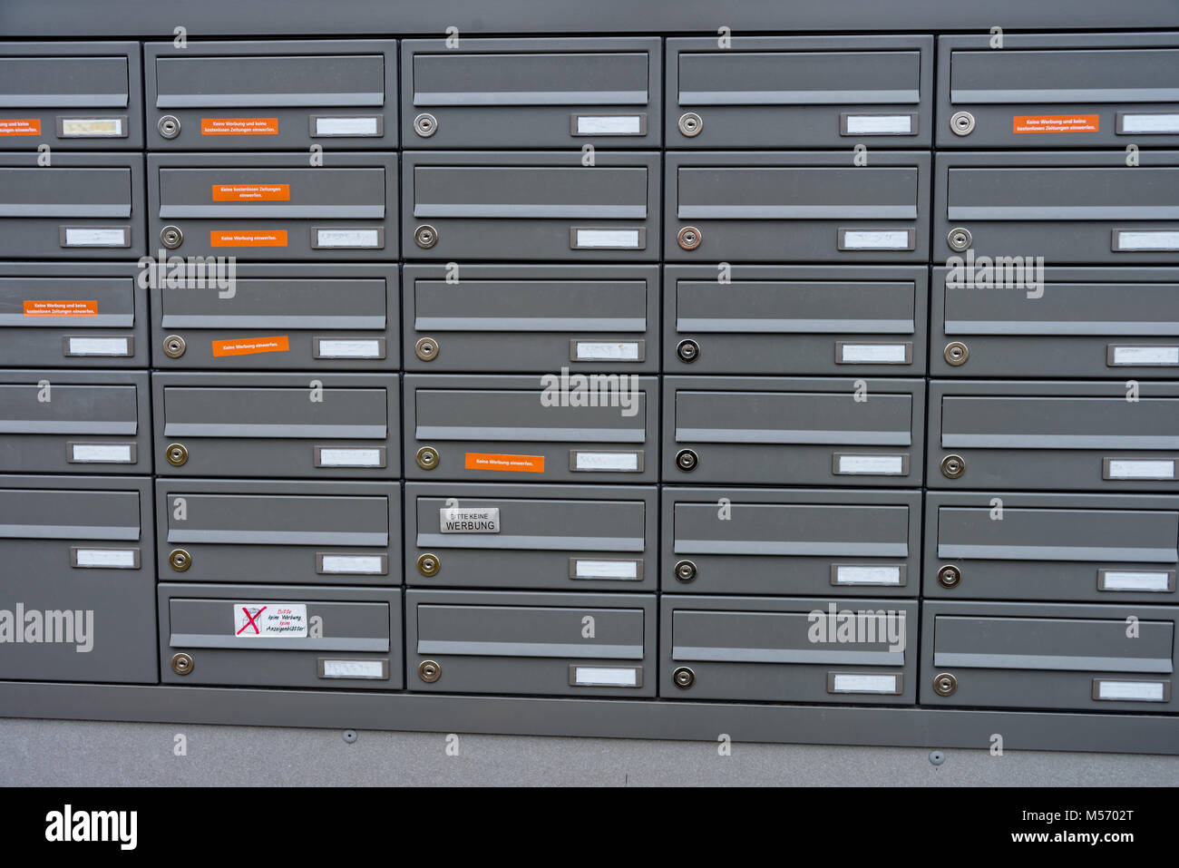 Mailboxes in an apartment building in a new building house Stock Photo