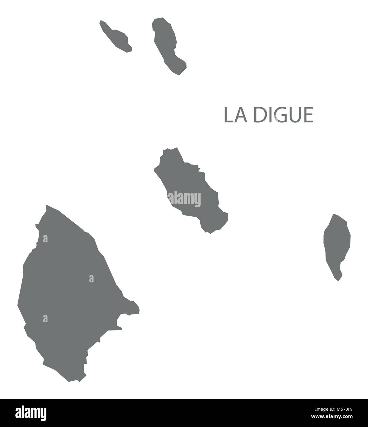 La Digue map of Seychelles grey illustration Stock Vector Image & Art ...