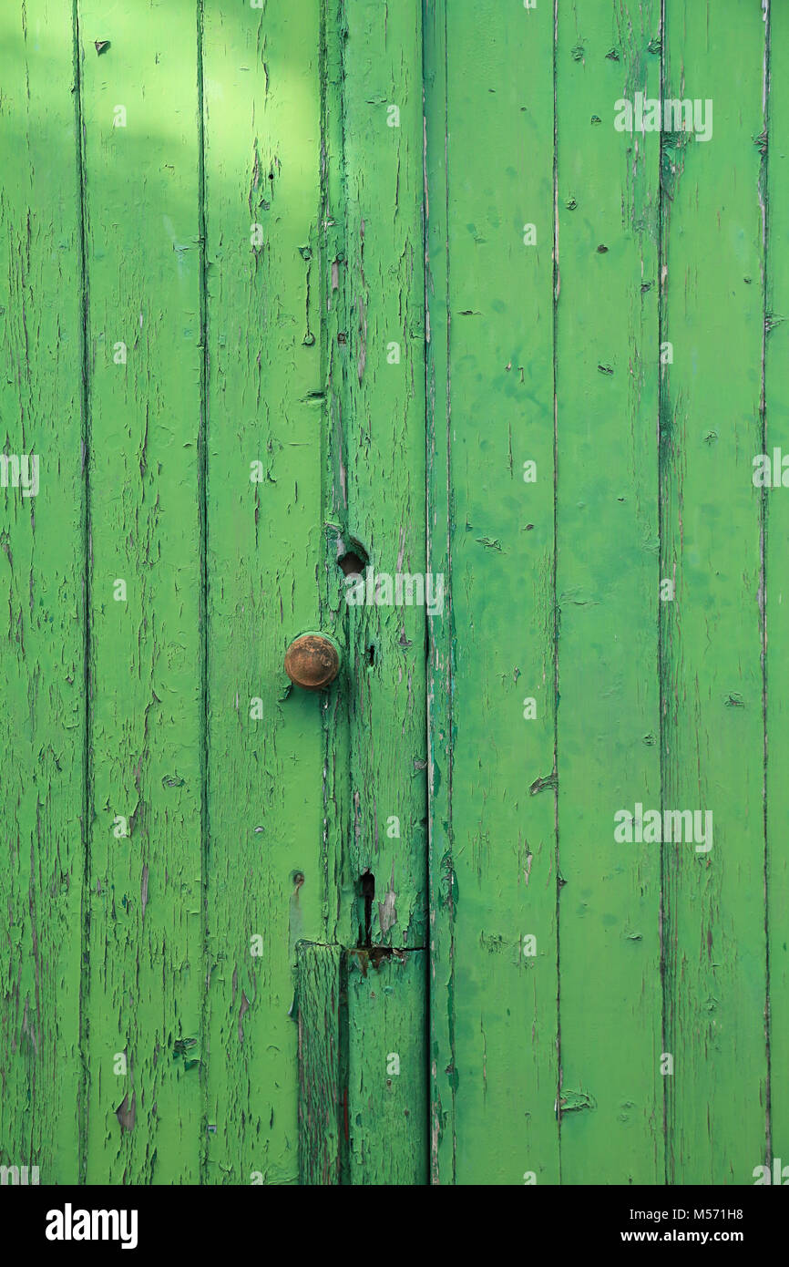 Peeling Paint On Green Garage Doors At Sunderland Point Lancaster