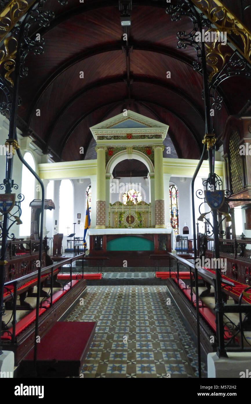 Interior of St Michael's Cathedral, Bridgetown, Barbados Stock Photo