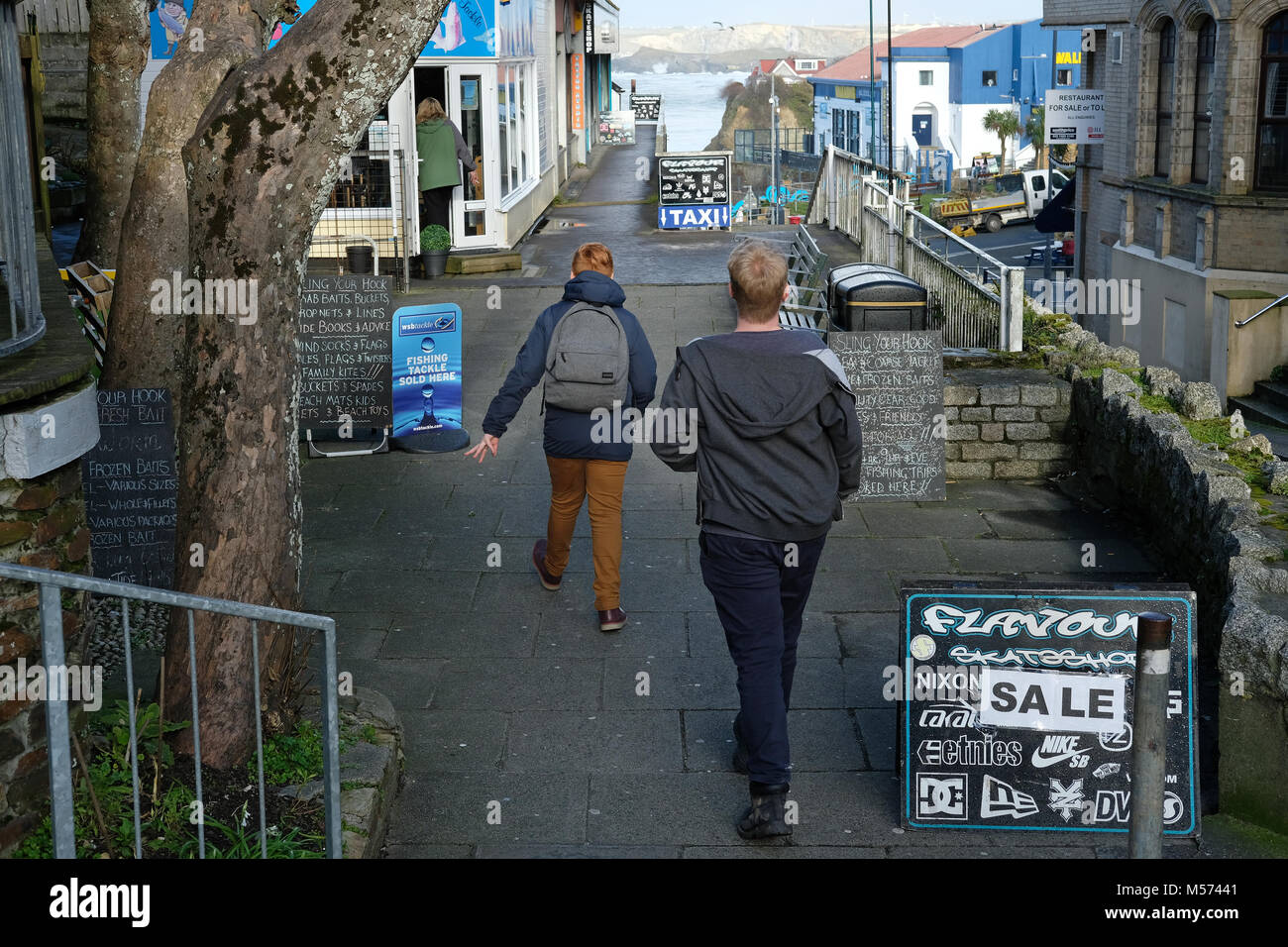 Two teenage boys in Newquay Stock Photo